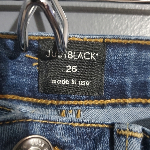 Just Black Womens Flare Jeans Hi Waist Split Openings Size 26 - Picture 7 of 9